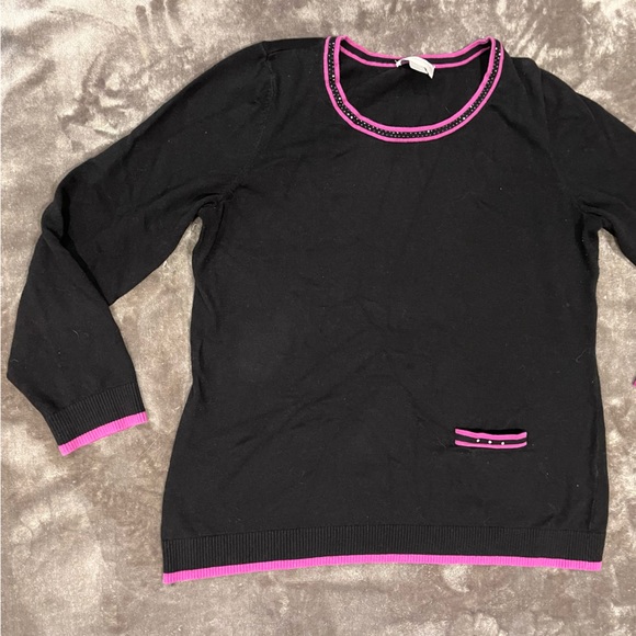 Vintage Y2K Sweater Rhinestone Beaded Sweater Purple Black Sweater Fall Winter - Picture 9 of 10